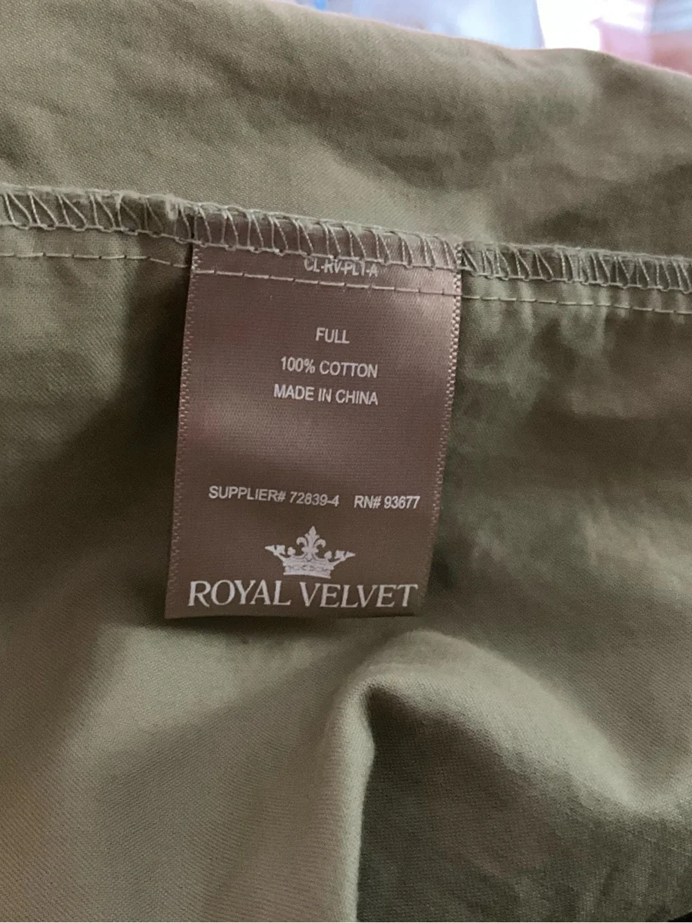 Olive Green Full Bed Sheet Set with White Piping